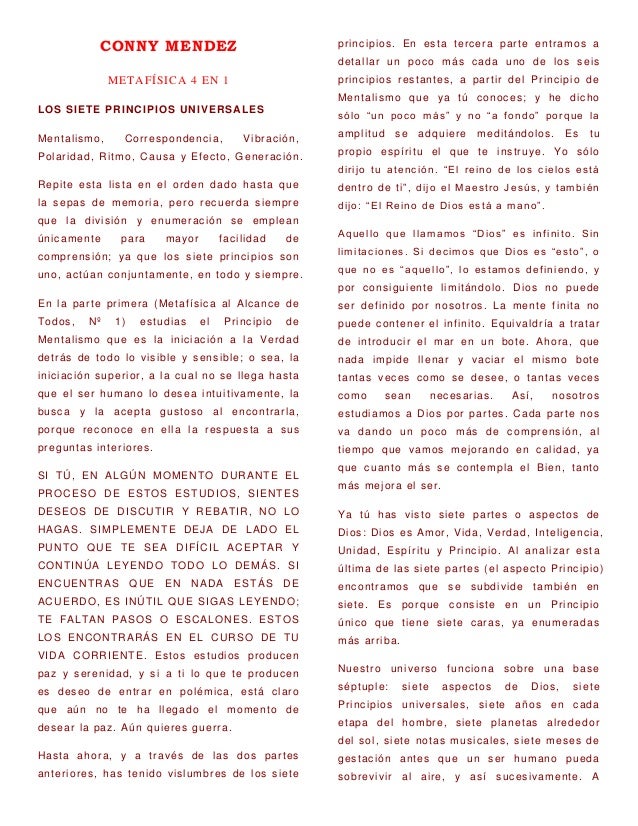 Cuestionamientos a la Metafísica Cristiana de Conny Méndez